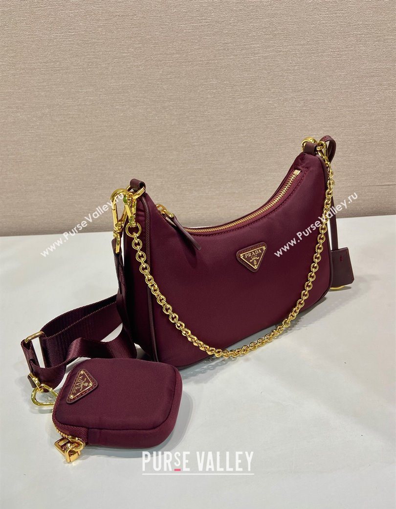 Prada Re-Edition 2005 Re-Nylon Bag 1BH204 Burgundy 2025 (YZ-250929033)