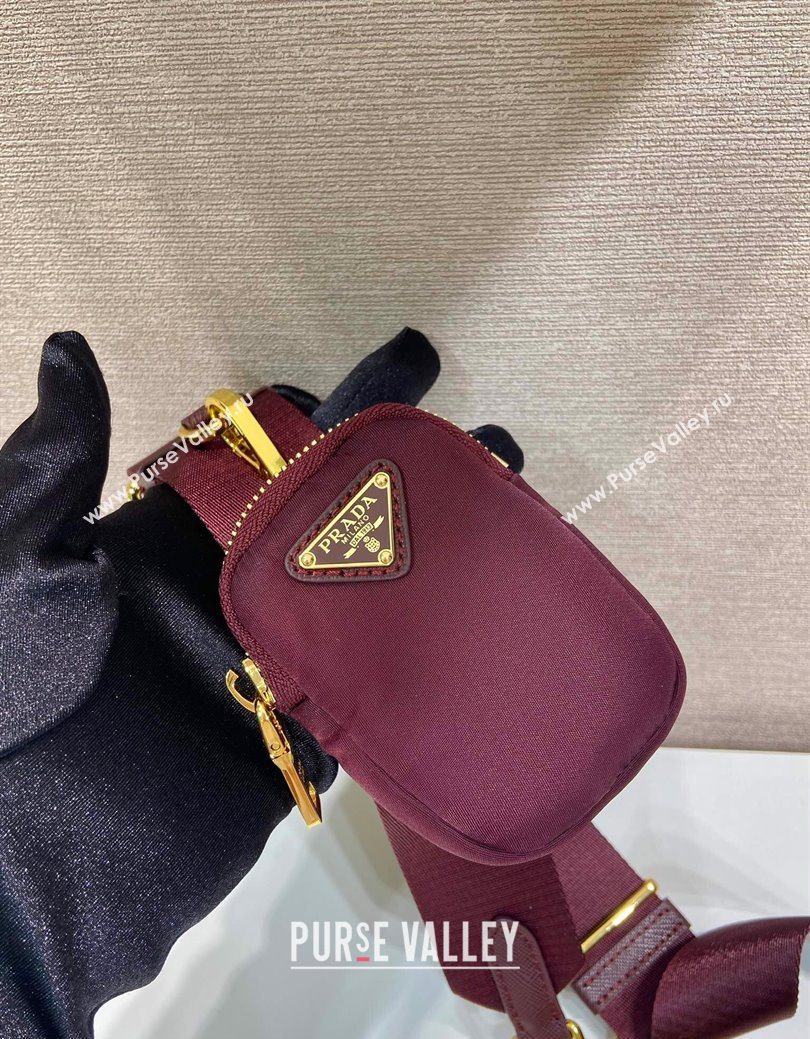 Prada Re-Edition 2005 Re-Nylon Bag 1BH204 Burgundy 2025 (YZ-250929033)