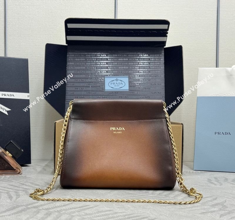 Prada Enchaîne mini leather bag Brown 2025 1BC263 (YZ-250927034)