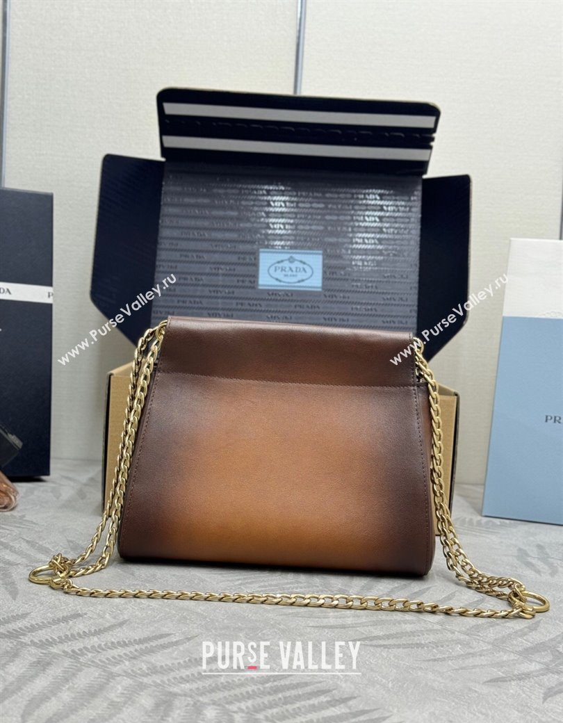 Prada Enchaîne mini leather bag Brown 2025 1BC263 (YZ-250927034)