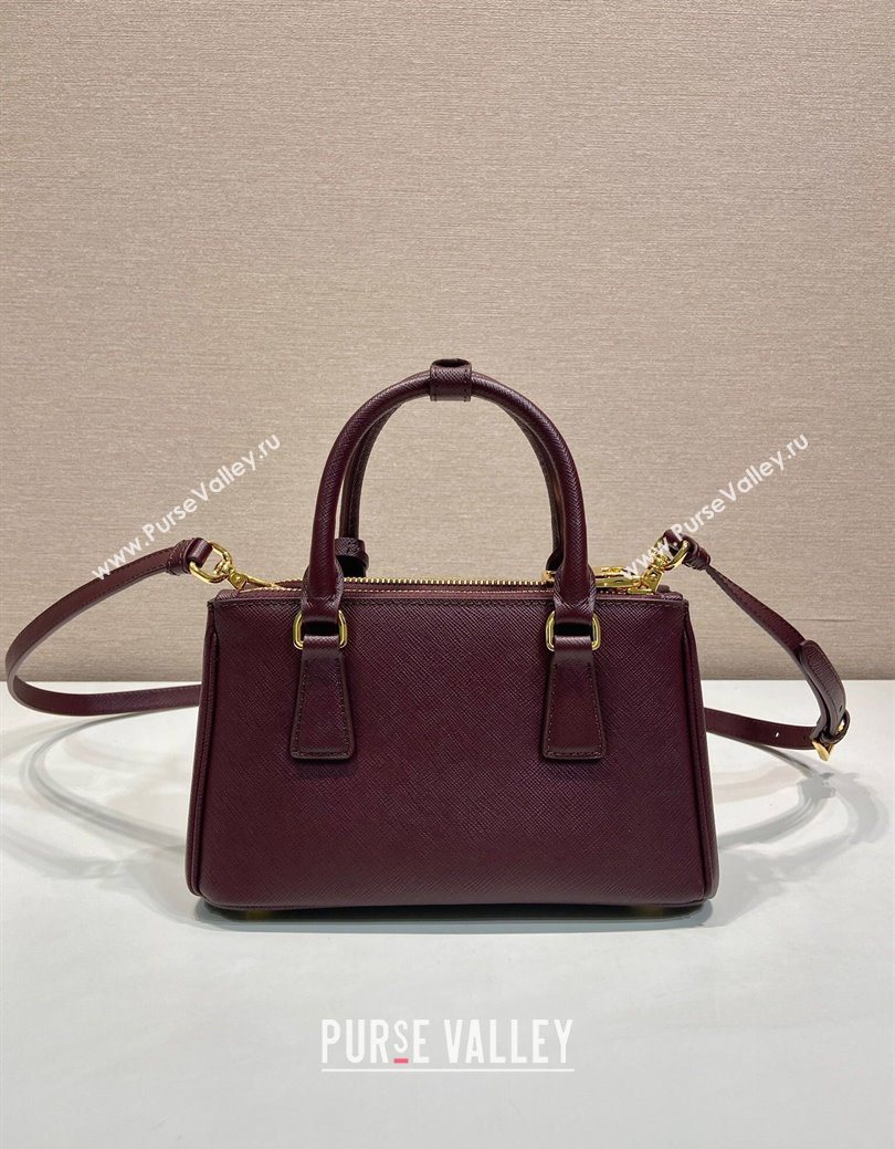Prada Galleria mini Saffiano leather bag Burgundy 2025 1BA916 (YZ-250929035)