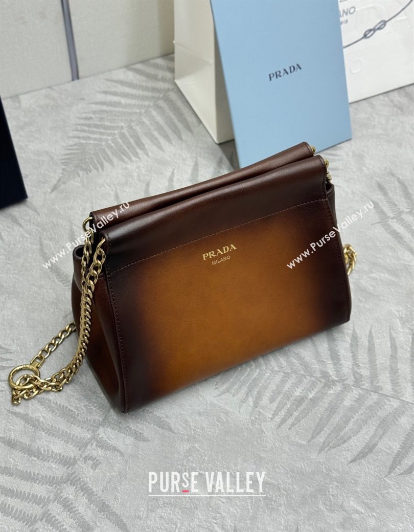 Prada Enchaîne mini leather bag Brown 2025 1BC263 (YZ-250927034)