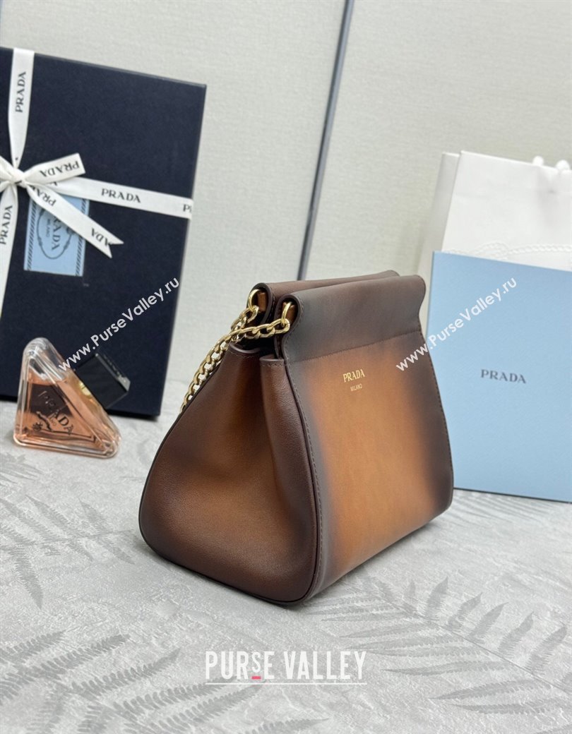 Prada Enchaîne mini leather bag Brown 2025 1BC263 (YZ-250927034)