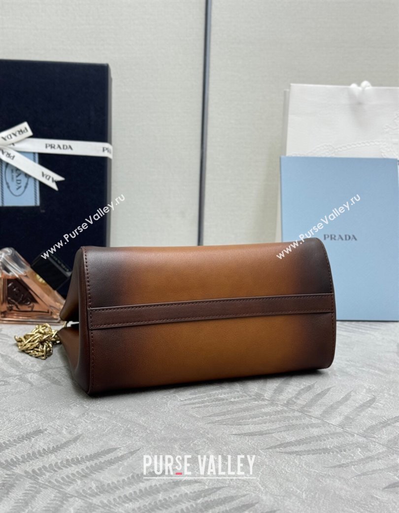 Prada Enchaîne mini leather bag Brown 2025 1BC263 (YZ-250927034)