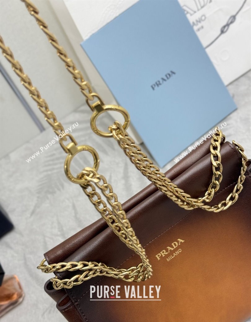 Prada Enchaîne mini leather bag Brown 2025 1BC263 (YZ-250927034)