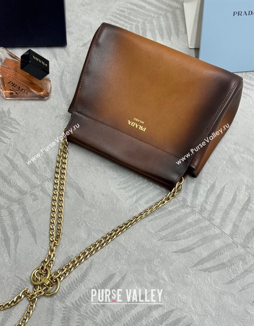 Prada Enchaîne mini leather bag Brown 2025 1BC263 (YZ-250927034)