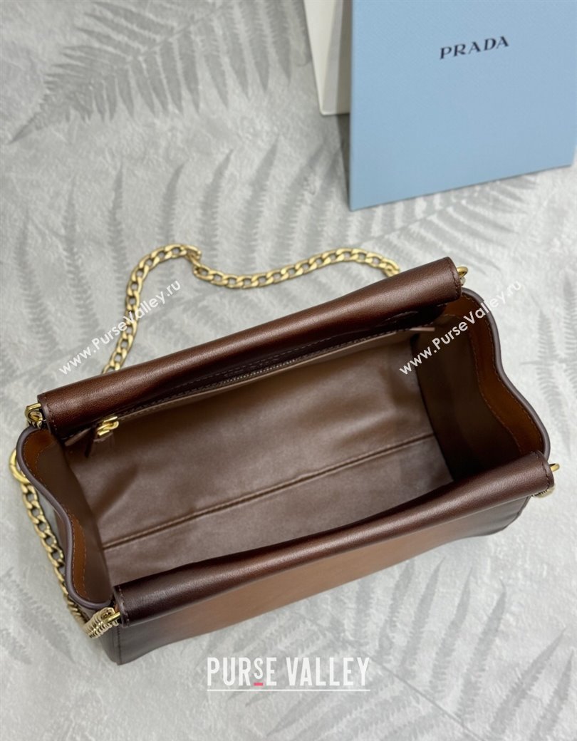 Prada Enchaîne mini leather bag Brown 2025 1BC263 (YZ-250927034)