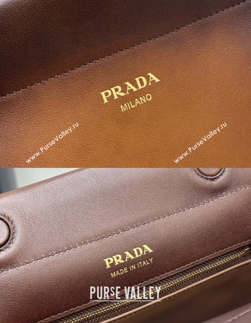 Prada Enchaîne mini leather bag Brown 2025 1BC263 (YZ-250927034)