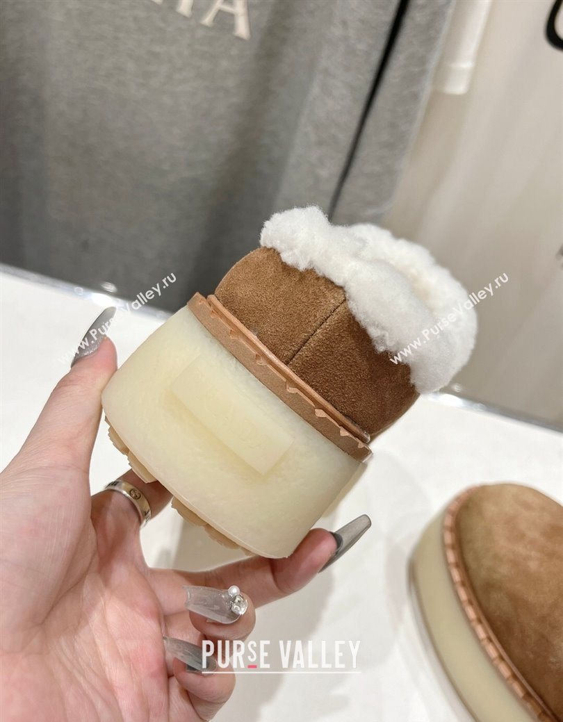 Prada Suede and Wool Platform Mules Brown2 2025 1S715N (MD-251027010)