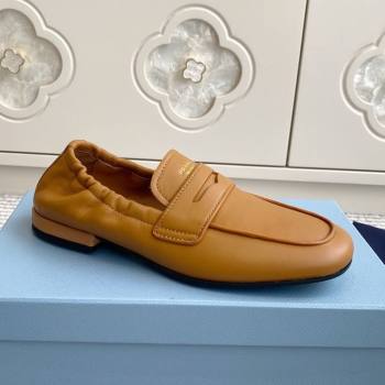 Prada Shuffle Antiqued Leather Loafers Yellow 2025 1D051O (MD-251027054)