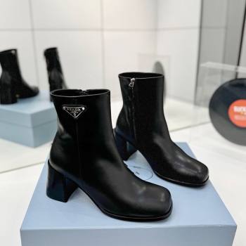 Prada Calf Leather Heel Ankle Boots 6.5cm Black 2025 PR102705 (MD-251027080)