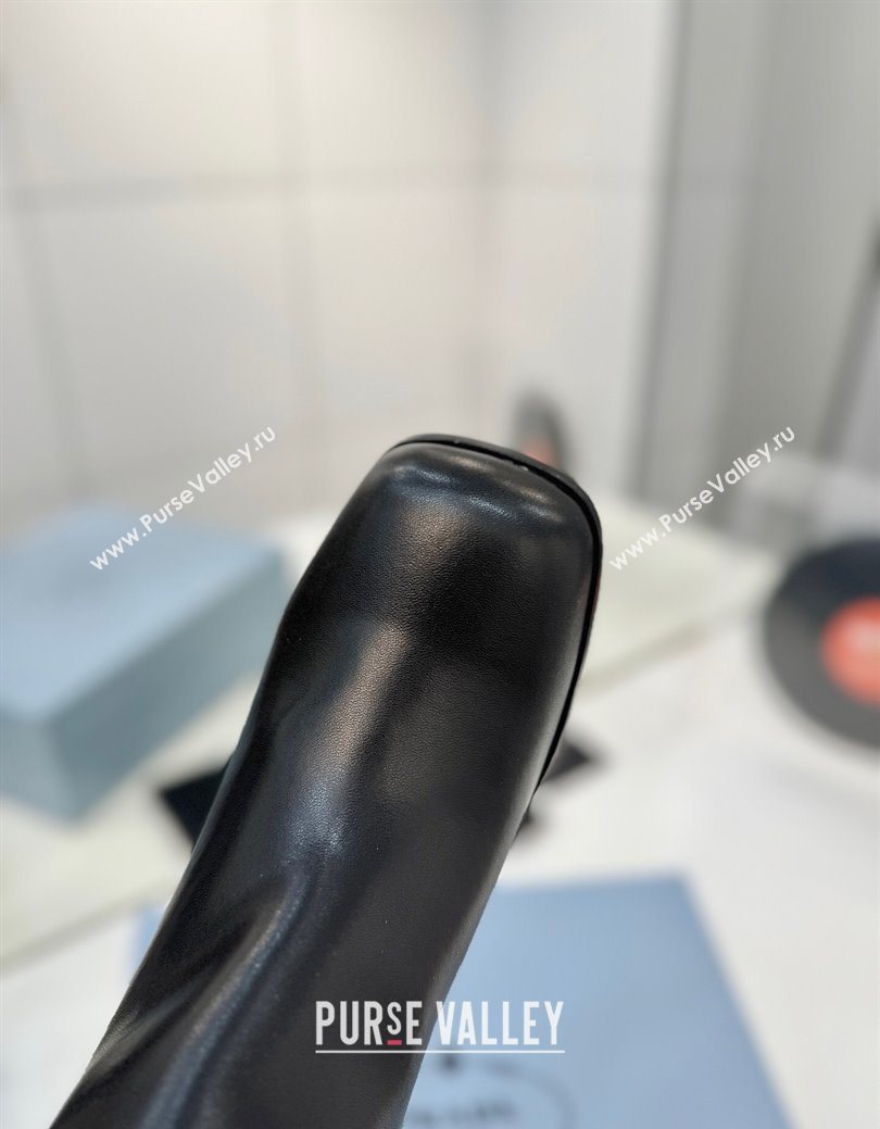 Prada Calf Leather Heel Ankle Boots 6.5cm Black 2025 PR102705 (MD-251027080)