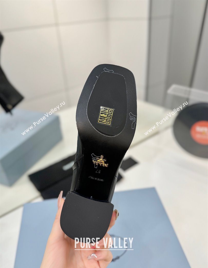 Prada Calf Leather Heel Ankle Boots 6.5cm Black 2025 PR102705 (MD-251027080)