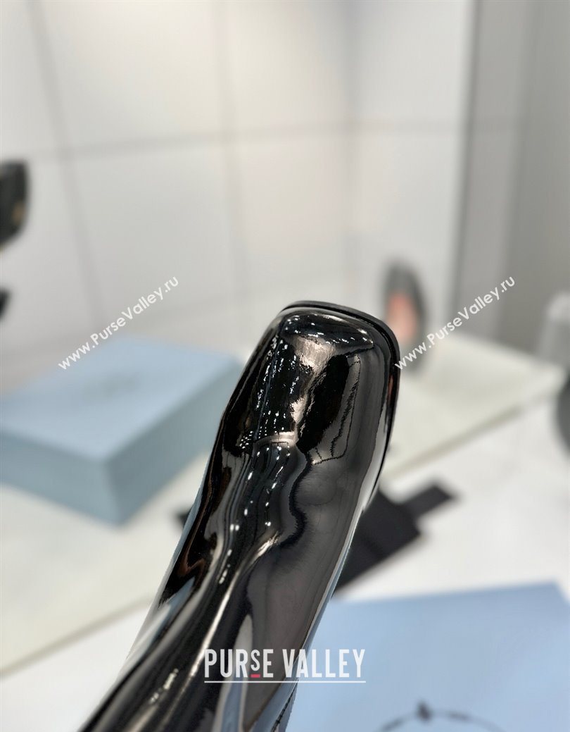 Prada Patent Leather Heel Ankle Boots 6.5cm Black 2025 PR102705 (MD-251027081)