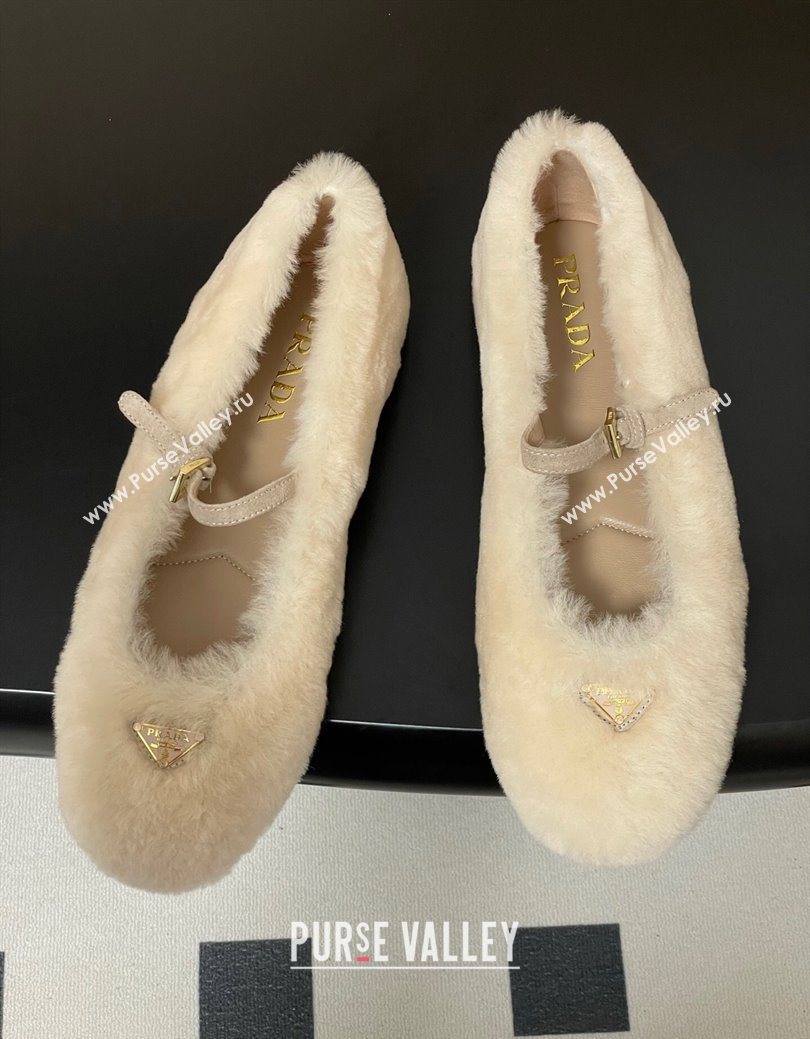 Prada Shearling ballerinas flat White 2025 1F159O (MD-251027099)