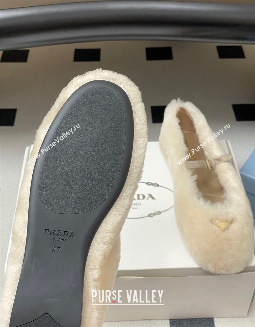 Prada Shearling ballerinas flat White 2025 1F159O (MD-251027099)
