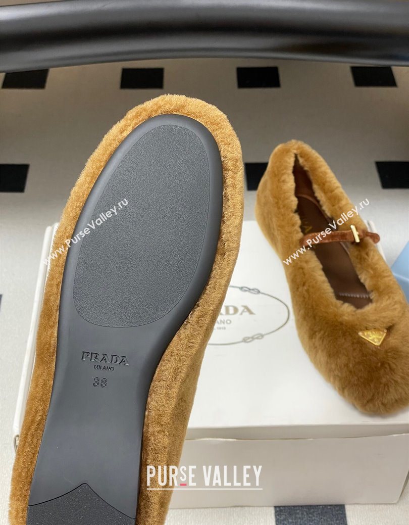 Prada Shearling ballerinas flat Brown 2025 1F159O (MD-251027100)