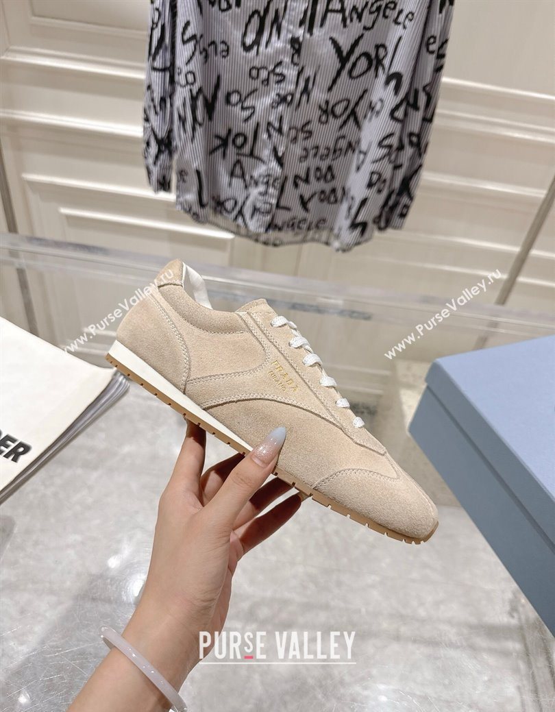 Prada Suede Sneakers Pumice Stone Beige 2025 1E152O (MD-251027110)
