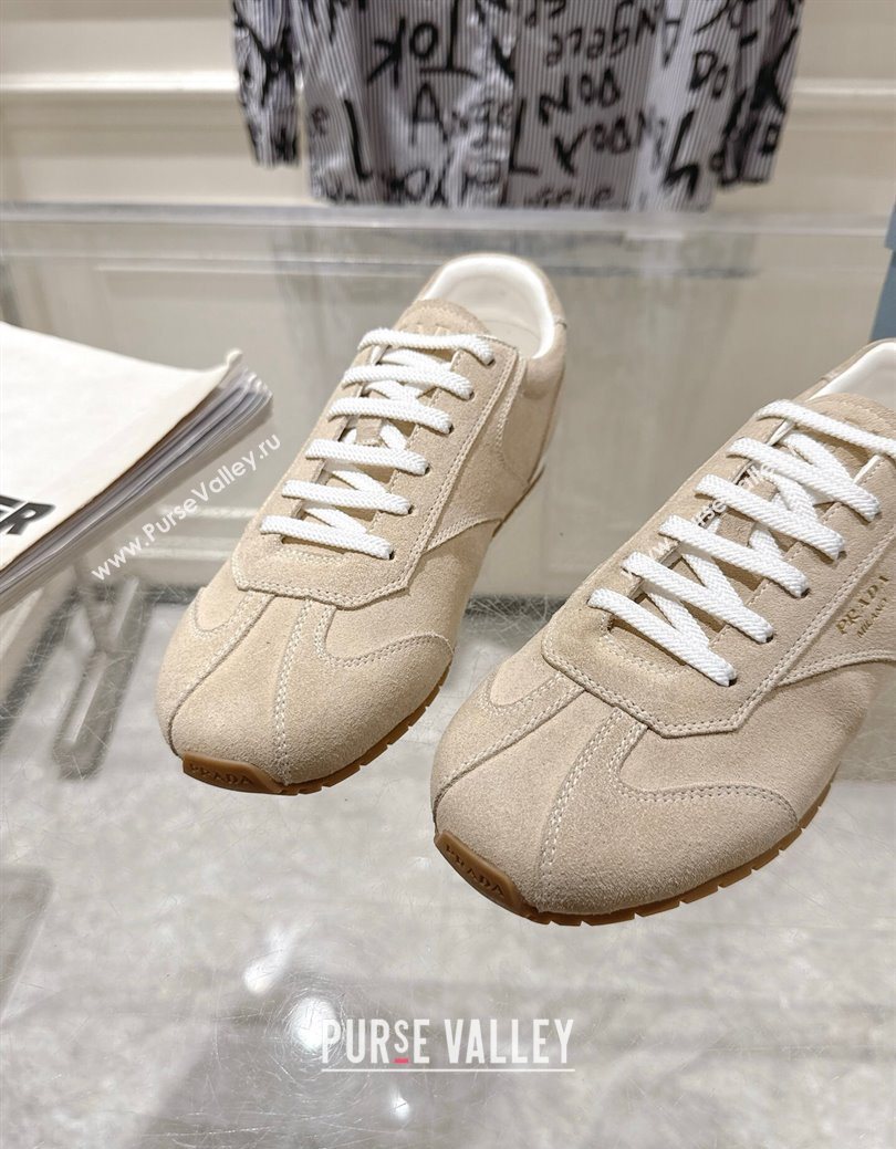 Prada Suede Sneakers Pumice Stone Beige 2025 1E152O (MD-251027110)