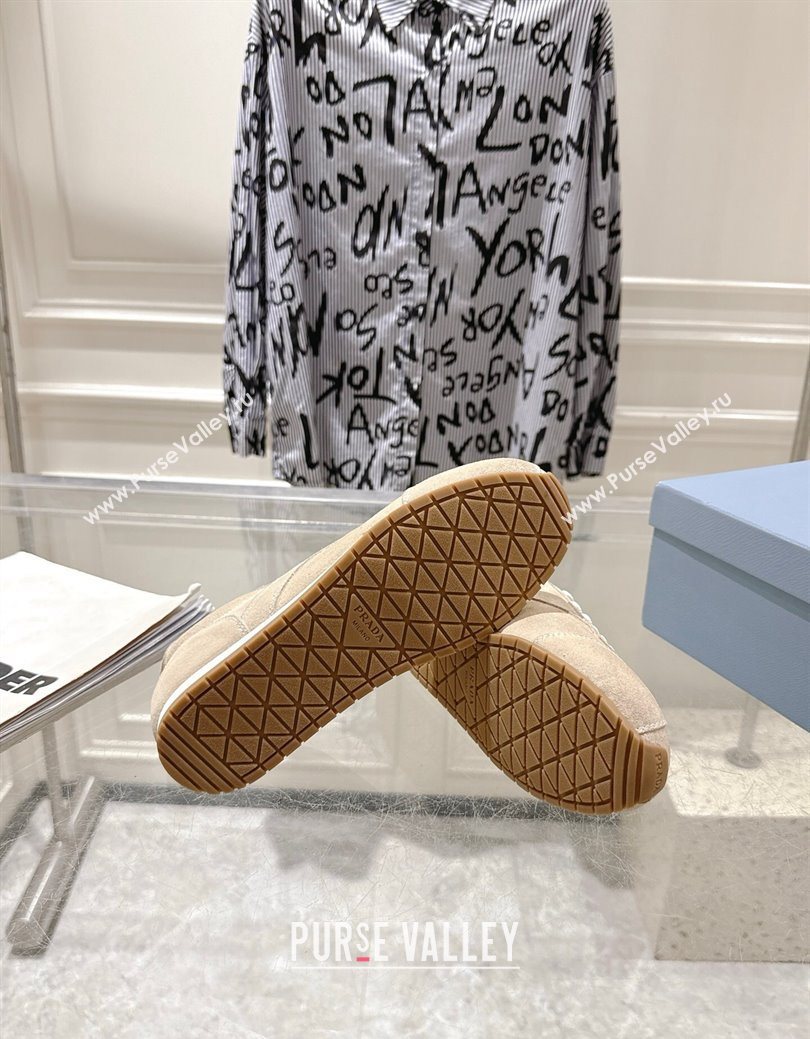 Prada Suede Sneakers Pumice Stone Beige 2025 1E152O (MD-251027110)