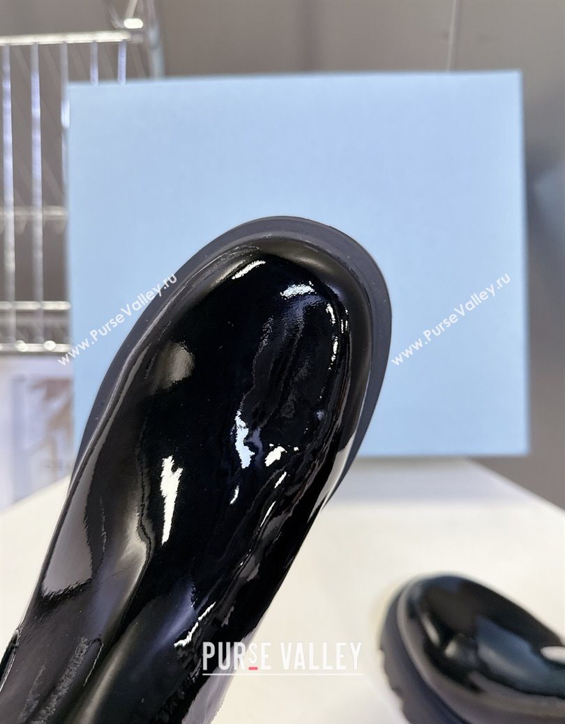 Prada Patent Leather Platform Ankle Boots 5cm Black 2025 1T186O (MD-251027083)