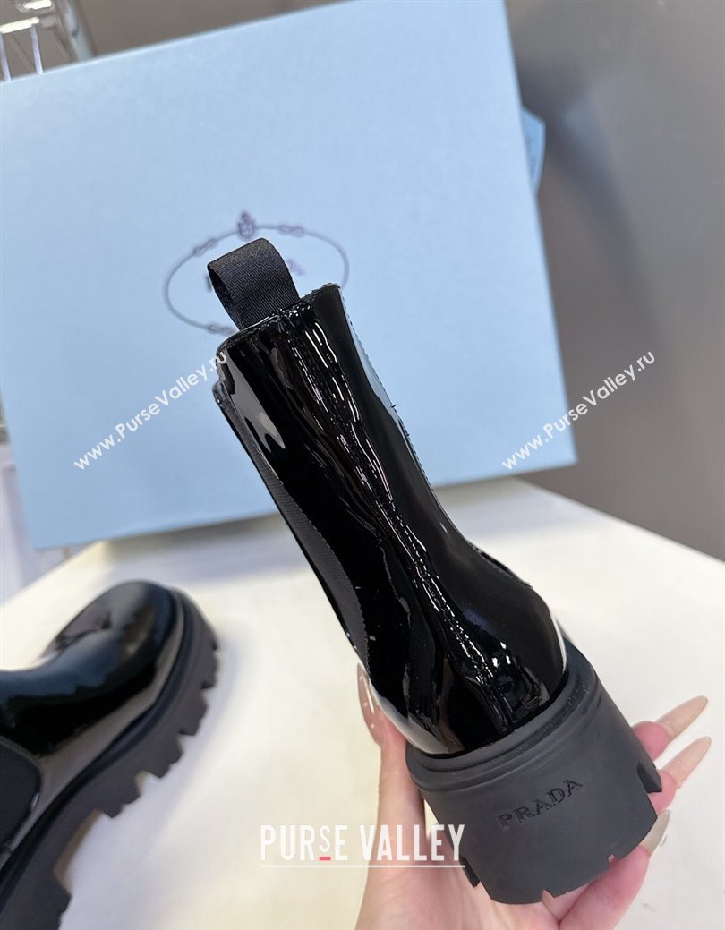 Prada Patent Leather Platform Ankle Boots 5cm Black 2025 1T186O (MD-251027083)
