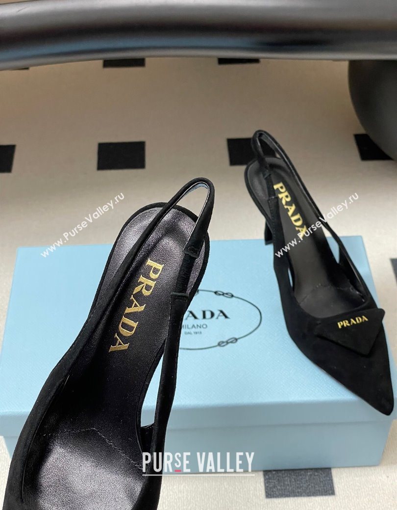 Prada Suede Slingback Pumps 7.5cm Black 2025 1I901M (MD-251027035)