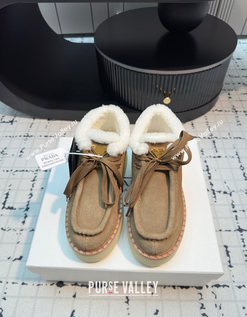 Prada Suede and Wool Platform Chukka Ankle Boots 5cm Brown2 2025 1T716N (MD-251027089)