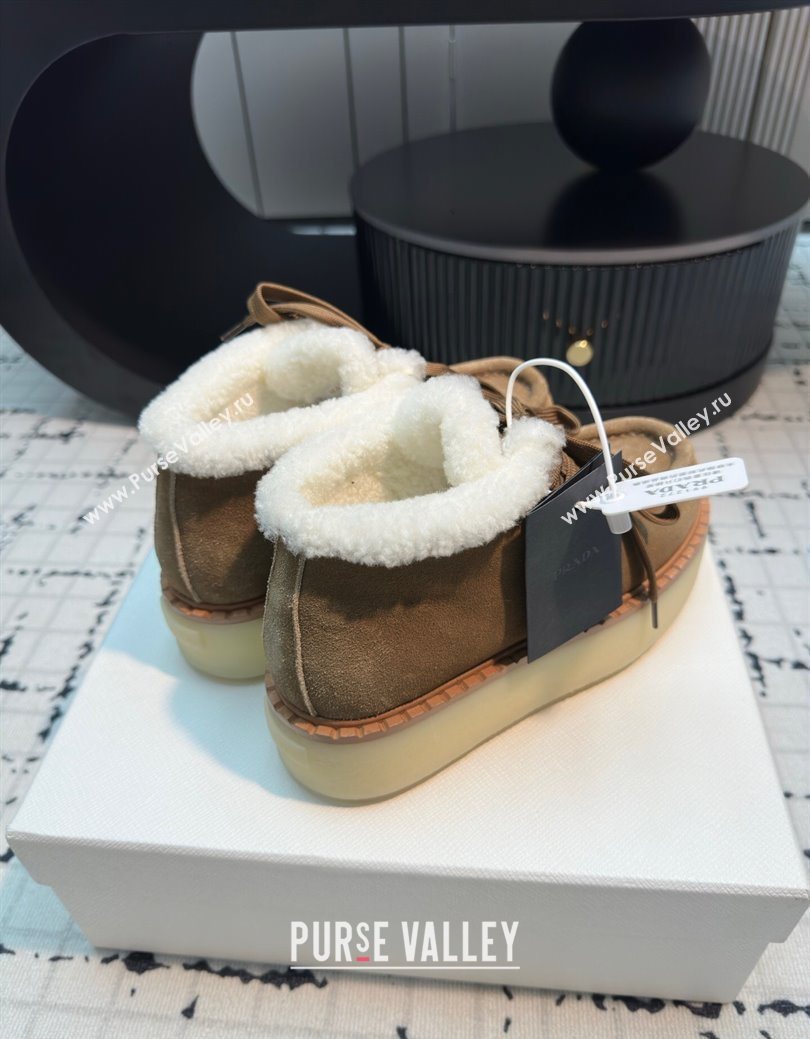 Prada Suede and Wool Platform Chukka Ankle Boots 5cm Brown2 2025 1T716N (MD-251027089)