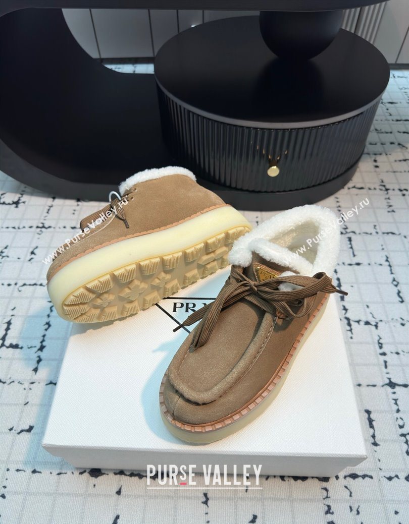 Prada Suede and Wool Platform Chukka Ankle Boots 5cm Brown2 2025 1T716N (MD-251027089)