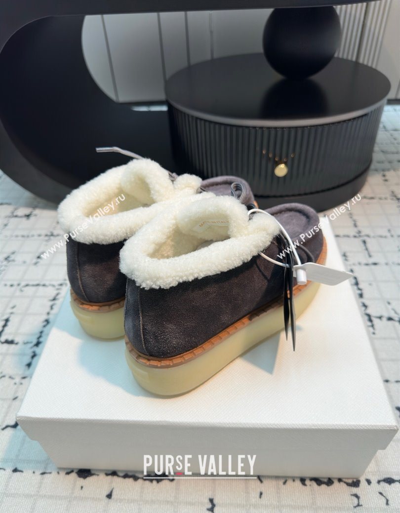 Prada Suede and Wool Platform Chukka Ankle Boots 5cm Grey 2025 1T716N (MD-251027091)