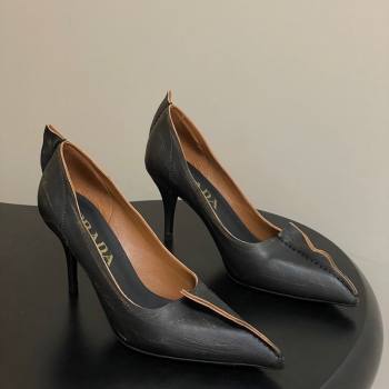 Prada Antiqued leather pumps 8.5cm with edges Black 2025 1I194O (MD-251027127)
