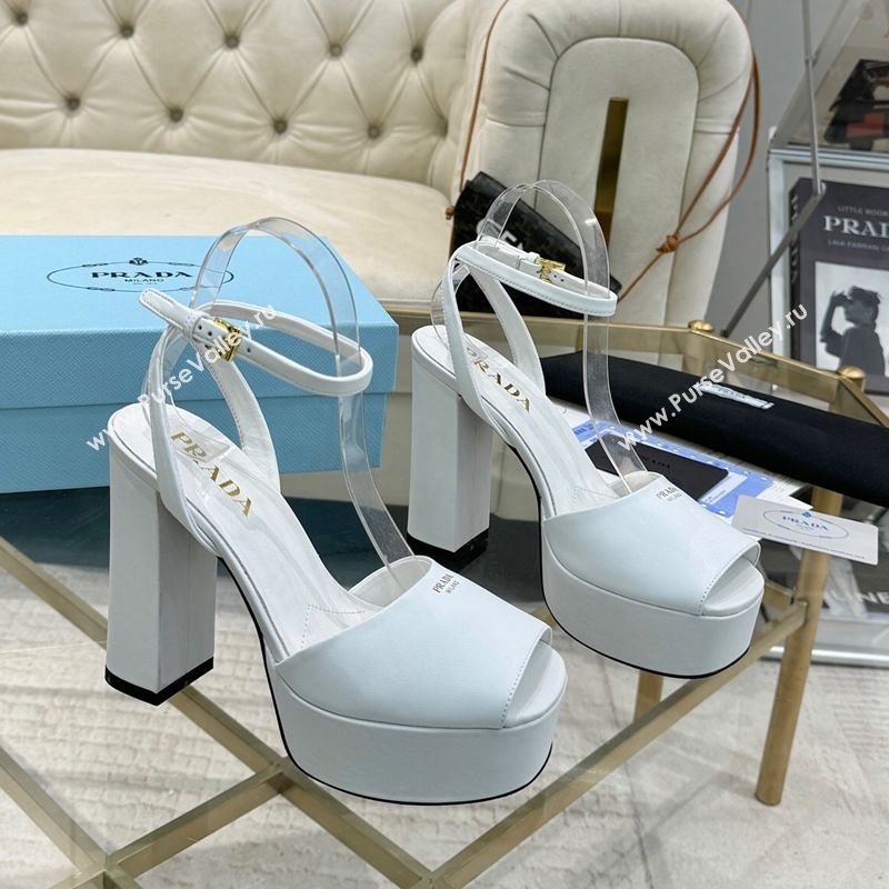 Prada Leather Platform Heel Sandals 12cm Light Blue 2025 PR102707 (MD-251027130)