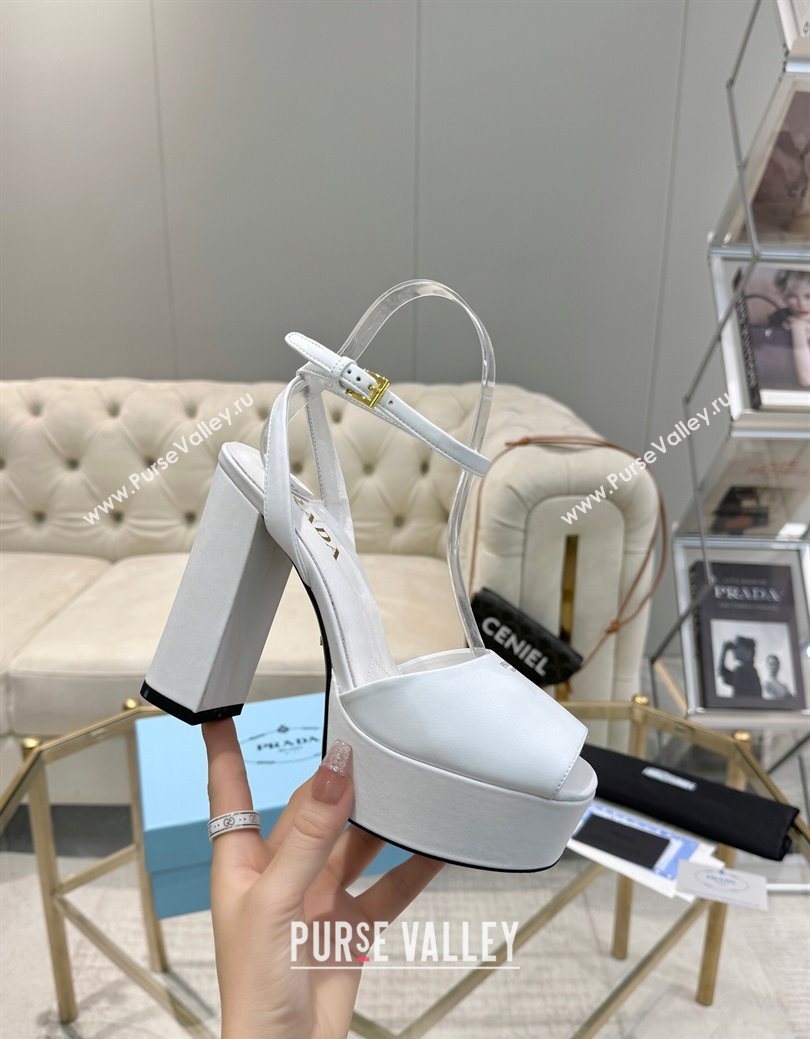 Prada Leather Platform Heel Sandals 12cm Light Blue 2025 PR102707 (MD-251027130)