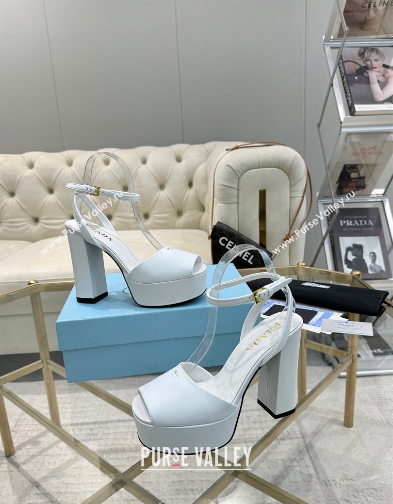 Prada Leather Platform Heel Sandals 12cm Light Blue 2025 PR102707 (MD-251027130)