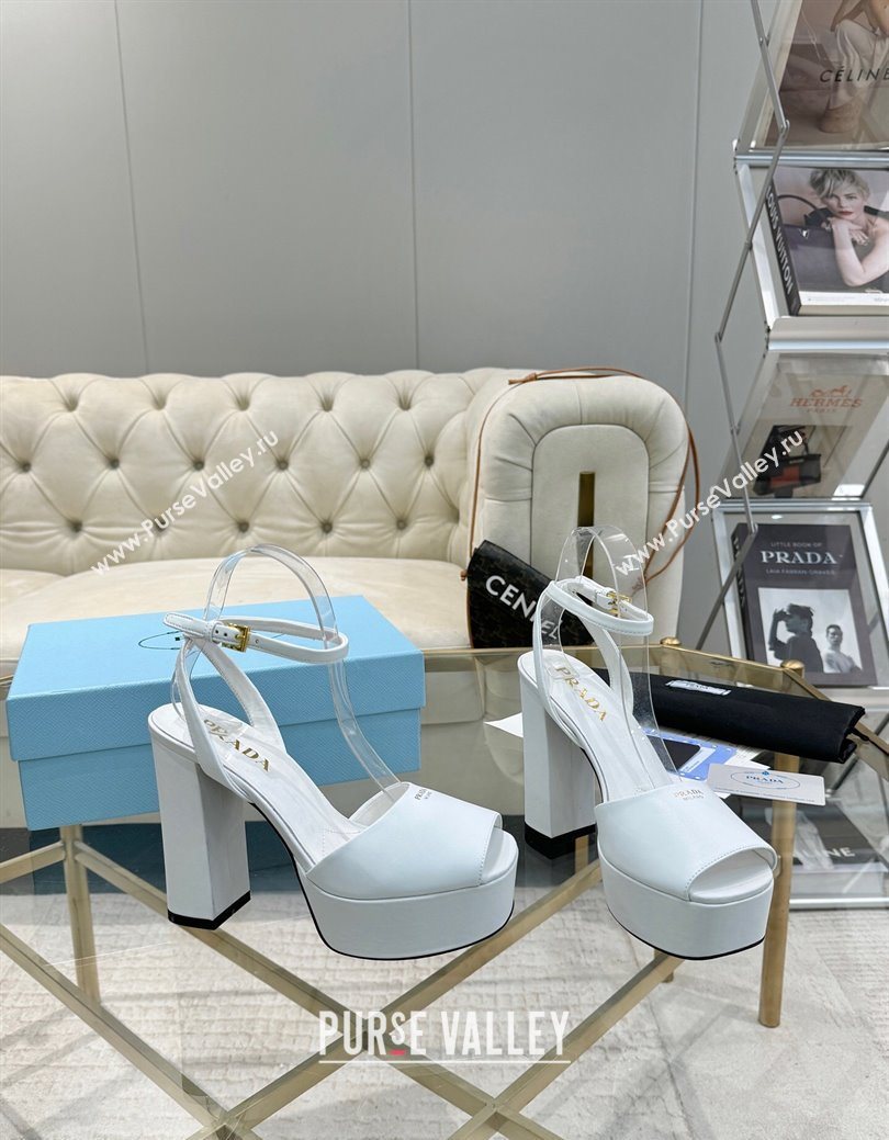 Prada Leather Platform Heel Sandals 12cm Light Blue 2025 PR102707 (MD-251027130)