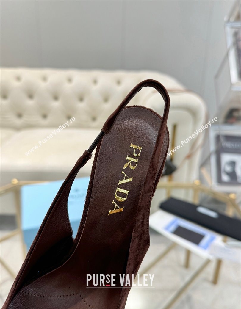 Prada Suede Slingback Pumps 7.5cm Light Coffee 2025 1I901M (MD-251027137)