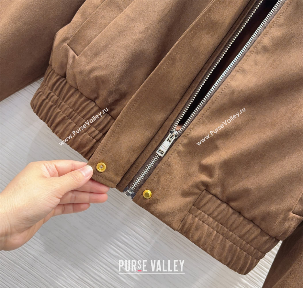 Prada Suede Jacket Brown 2025 PR110618 (QI-251106018)