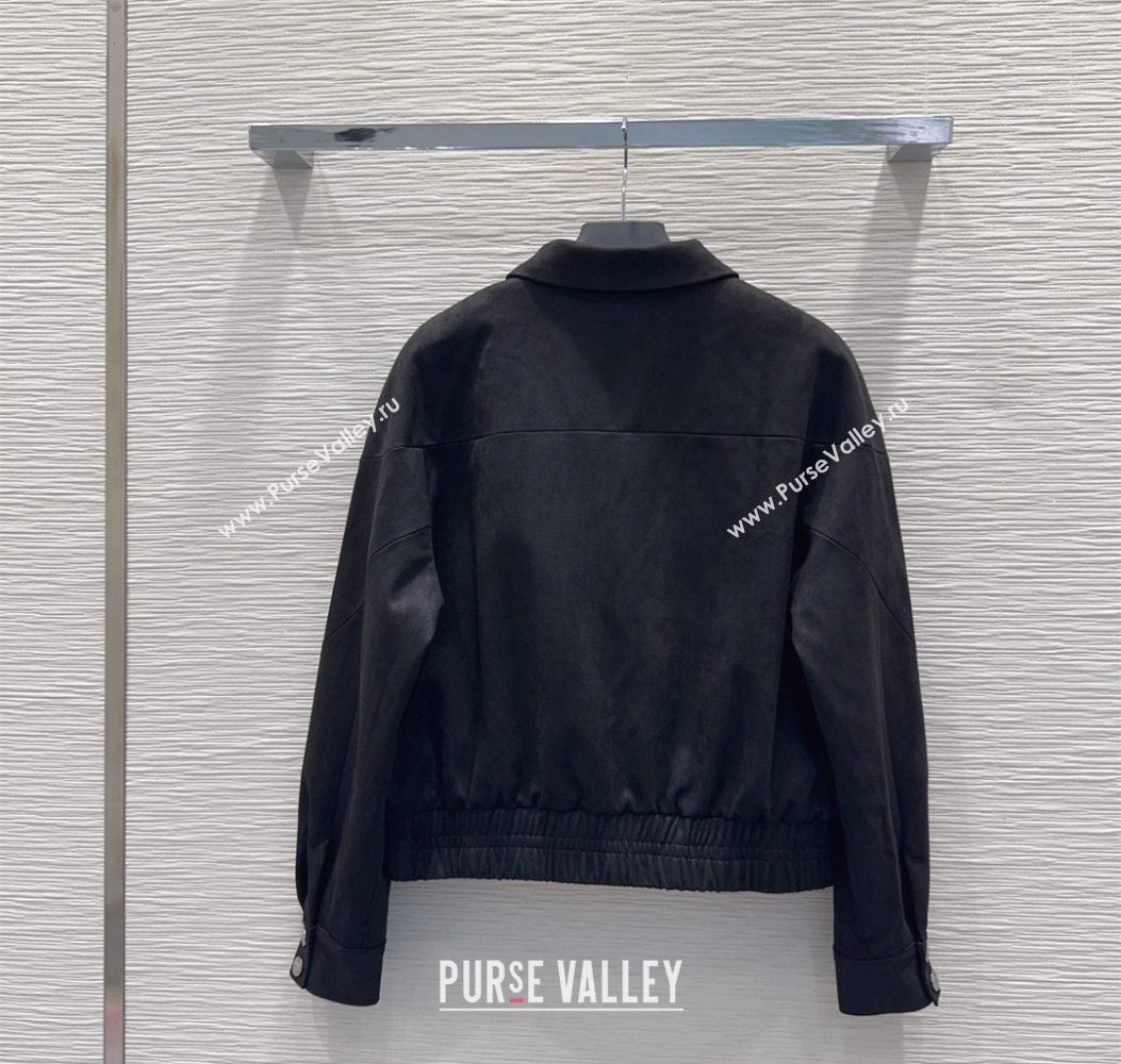 Prada Suede Jacket Black 2025 PR110618 (QI-251106019)