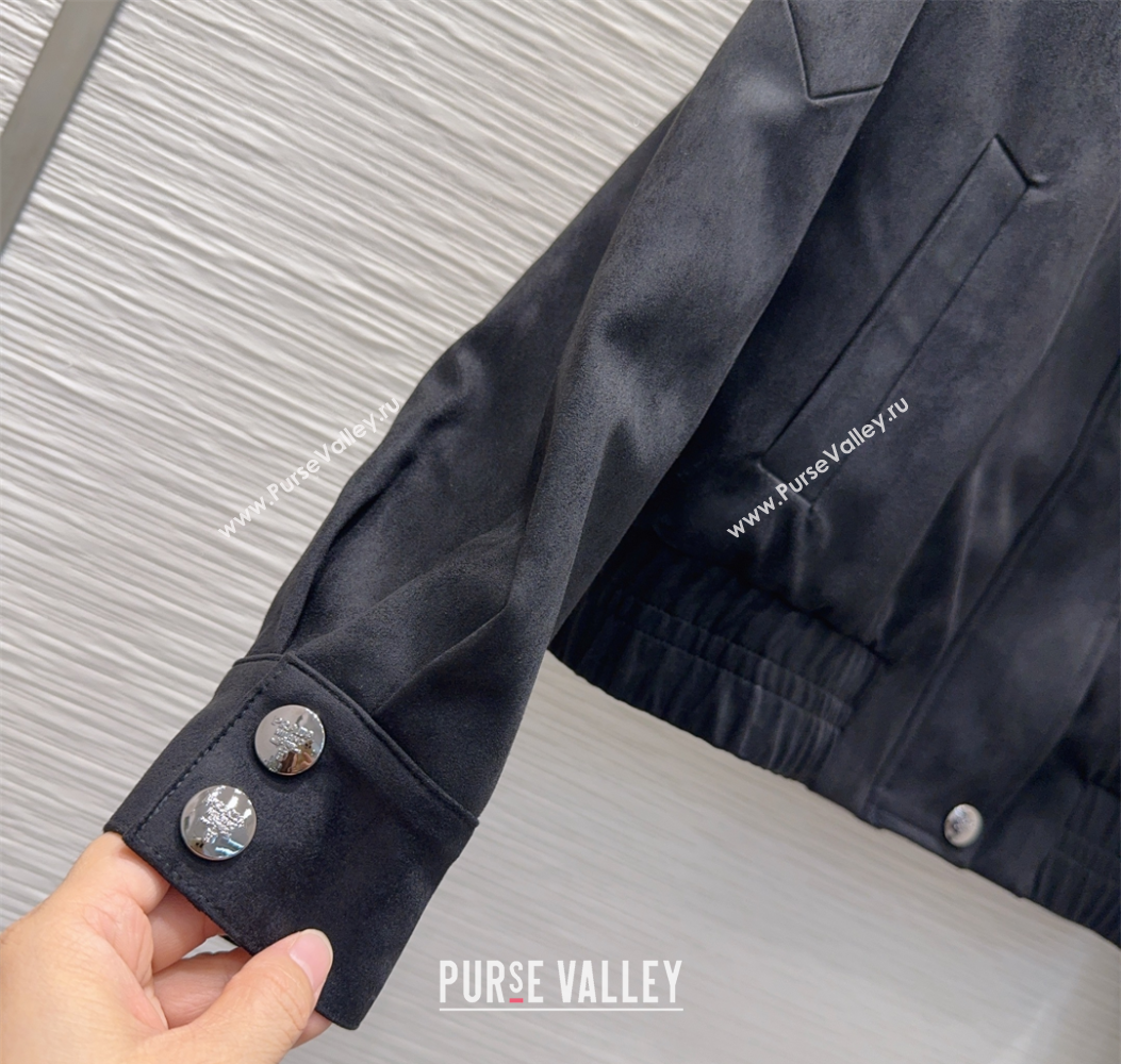 Prada Suede Jacket Black 2025 PR110618 (QI-251106019)