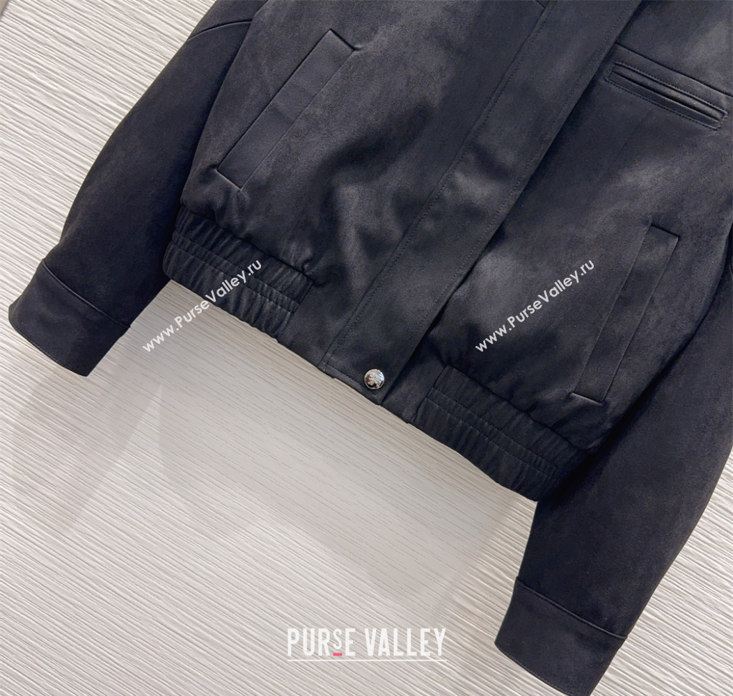 Prada Suede Jacket Black 2025 PR110618 (QI-251106019)