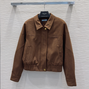 Prada Suede Jacket Brown 2025 PR110618 (QI-251106018)