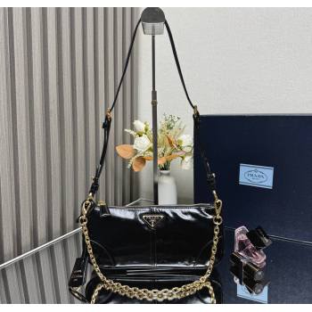 Prada Re-Edition 2002 medium leather shoulder bag 1BC221 Black 2025 (YZ-251121089)