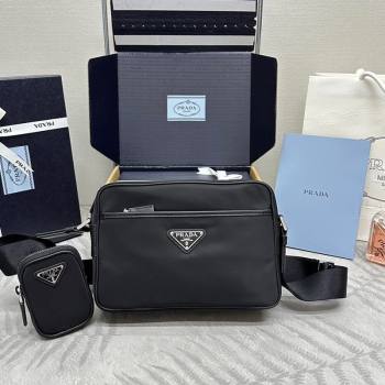 Prada Mens Re-Nylon and Saffiano shoulder bag Black 2025 2VH048 (YZ-251121112)
