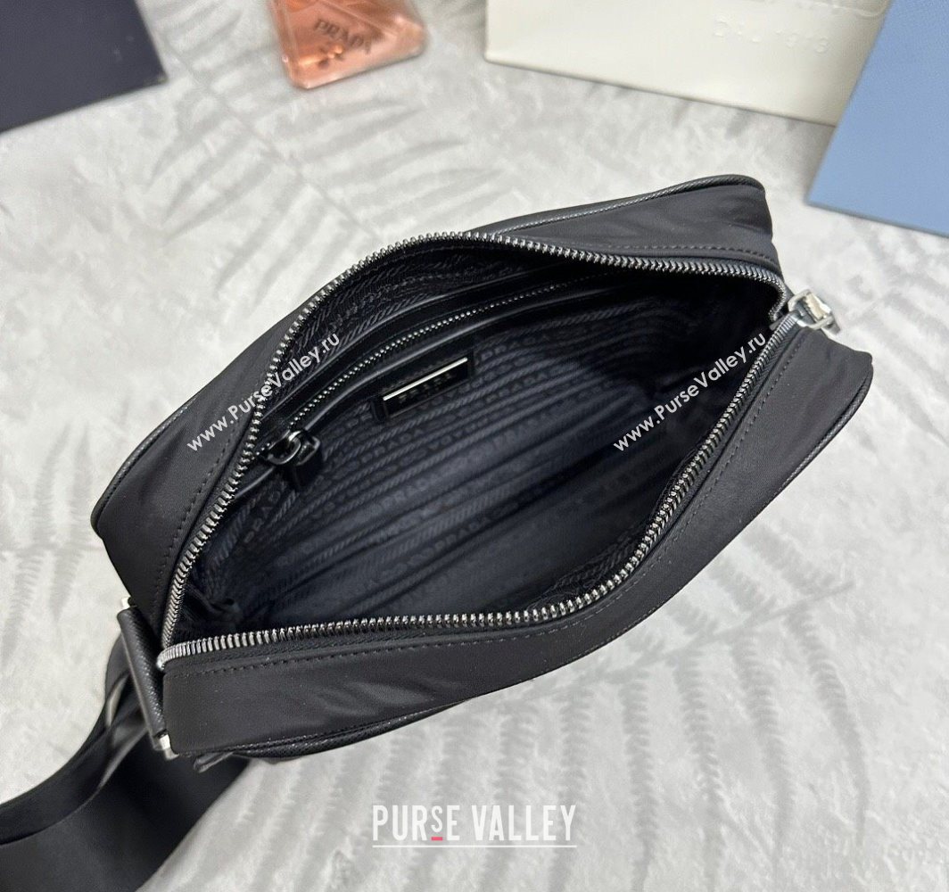 Prada Mens Re-Nylon and Saffiano shoulder bag Black 2025 2VH048 (YZ-251121112)