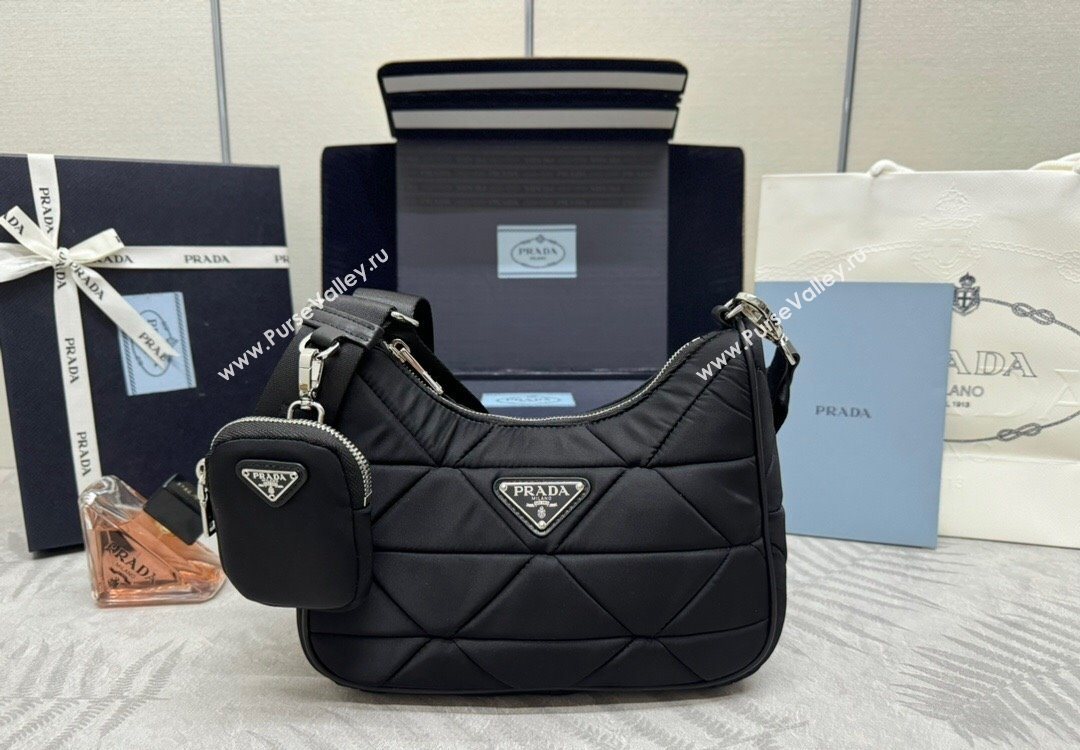 Prada Padded Re-Nylon shoulder bag Black 2025 1BC151 (YZ-251121118)