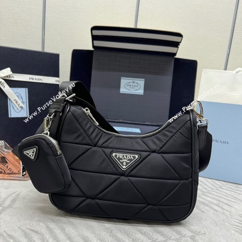 Prada Padded Re-Nylon shoulder bag Black 2025 1BC151 (YZ-251121118)