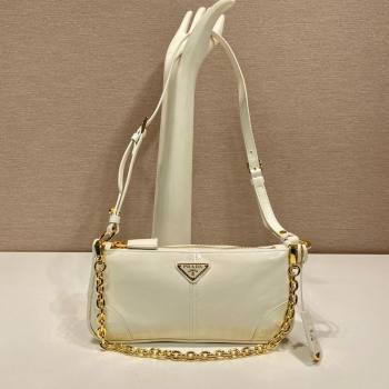 Prada Re-Edition 2002 medium leather shoulder bag 1BC221 White 2025 (YZ-251121090)