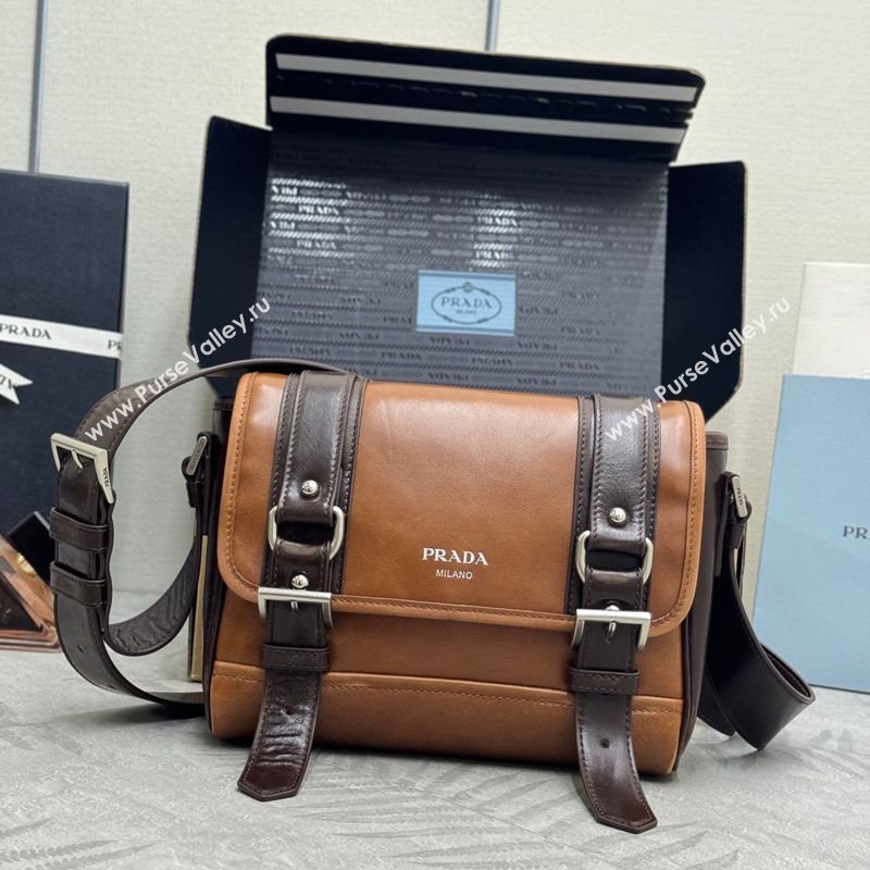 Prada Mens Leather shoulder bag Caramel Brown 2025 2VD078 (YZ-251121121)