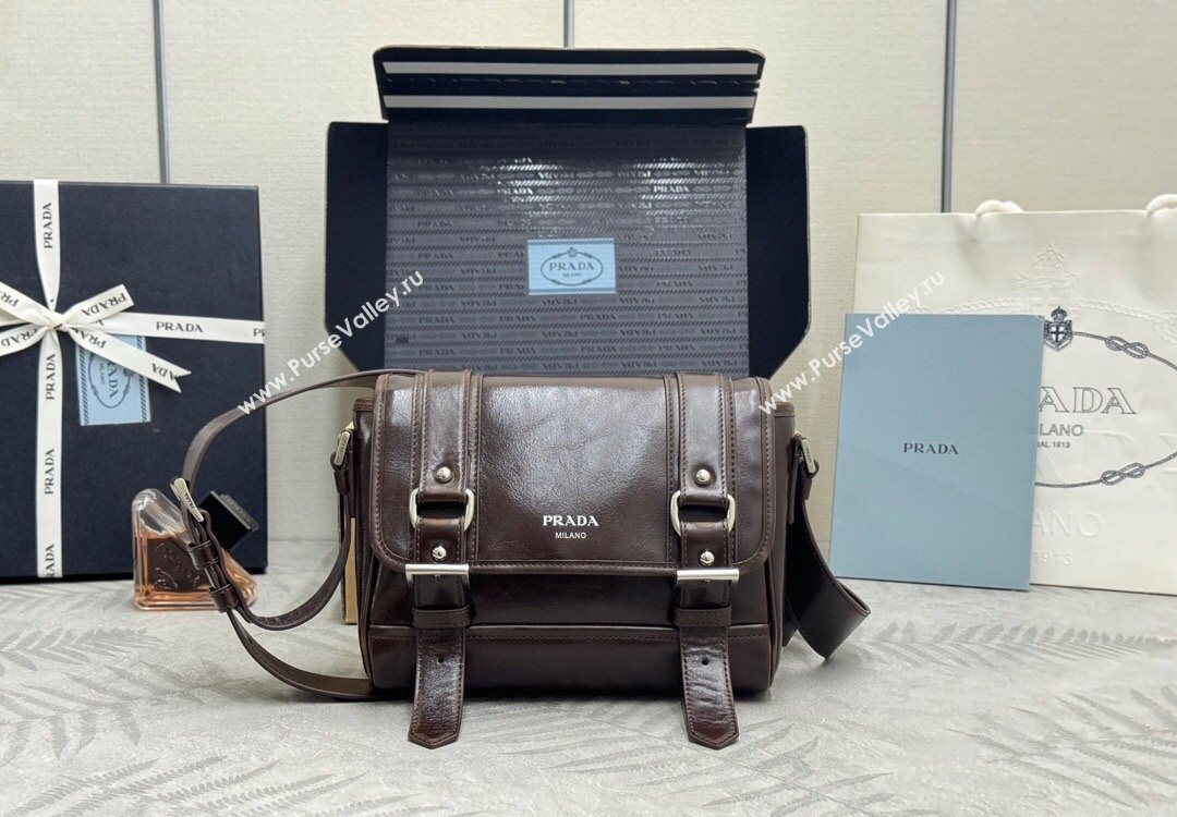 Prada Mens Leather shoulder bag Coffee Brown 2025 2VD078 (YZ-251121122)